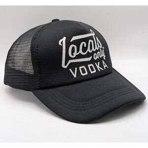 Locals Only Vodka Black Mesh Snapback Trucker Hat Cap Bartender